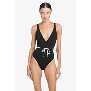 Robin Piccone "Emma" one-piece black womens BNWOT swimsuit sz 12 no belt